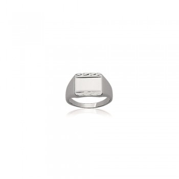 Bague chevalière en argent 925 rhodié