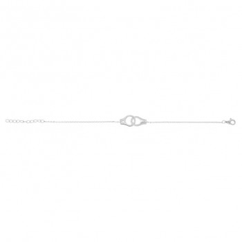 Bracelet Menottes Argent 925 Rhodié