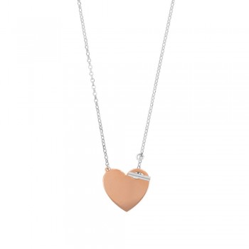 Collier Coeur Fermoir T Argent 925