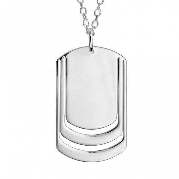 Collier Plaque Argent 3 prénoms