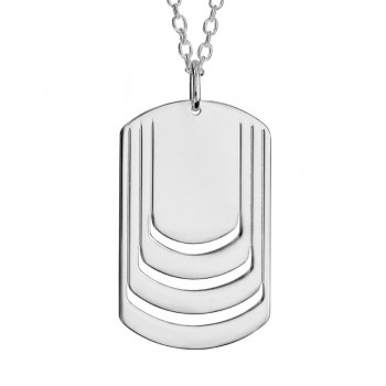 Collier Plaque Argent 3 prénoms