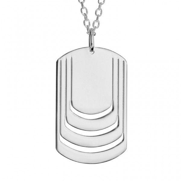 Collier Plaque Argent 3 prénoms