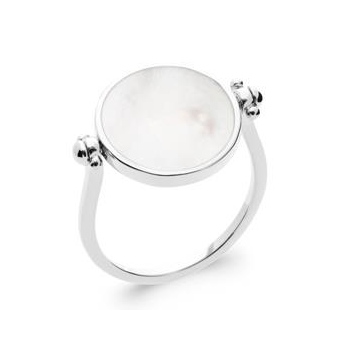 Bague tendance réversible Personnalisable argent 925 et Nacre