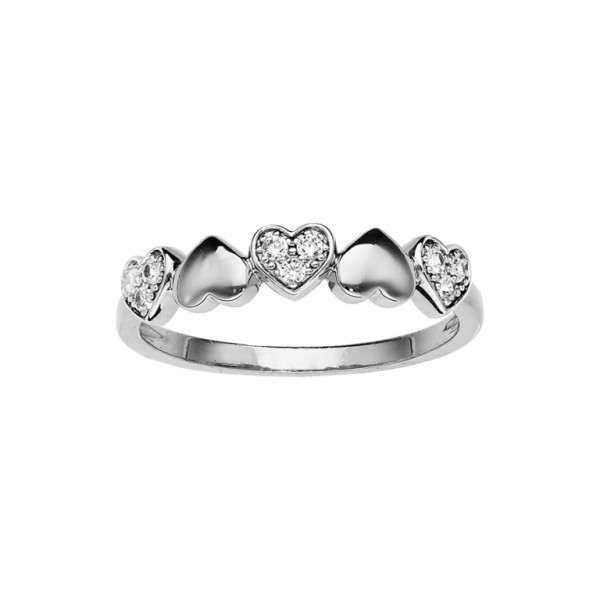 Bague Coeur Argent 925 Rhodié