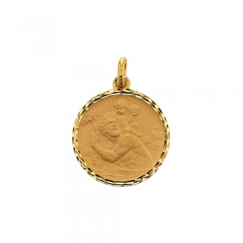 Médaille Baptême Saint-Christophe en or