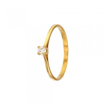 BAGUE SOLITAIRE OR 18 CARATS DIAMANT 