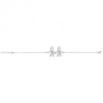 Bracelet Personnalisé 2 Silhouettes fils garçons Argent 925