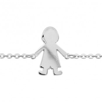 Bracelet Personnalisé Silhouette Fille Argent 925