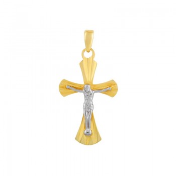 Pendentif Croix Or 9 carats et oxydes