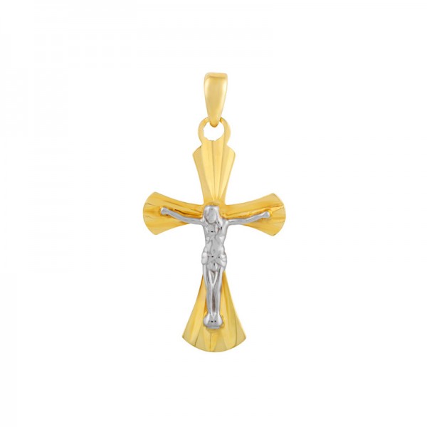 Pendentif Croix Or 9 carats et oxydes