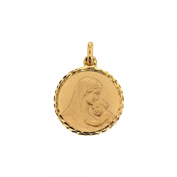 Médaille vierge marie et enfant or 9 carats