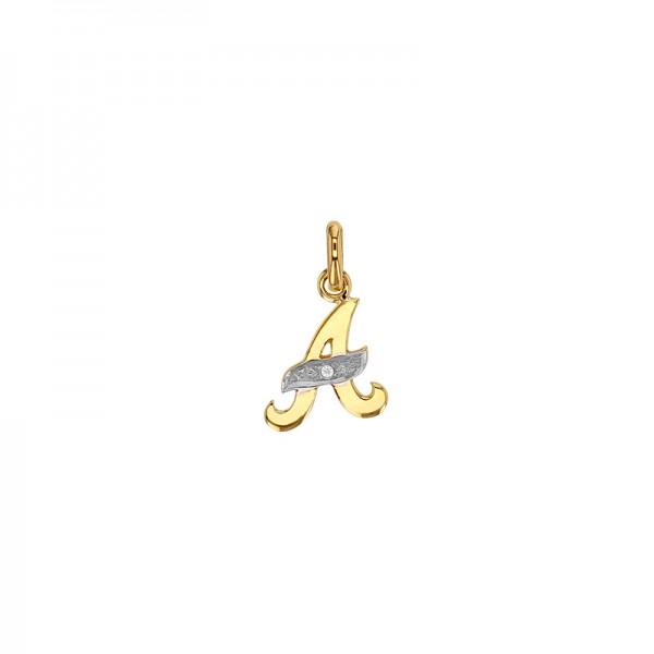 Pendentif Lettre A Or 18K et Diamant