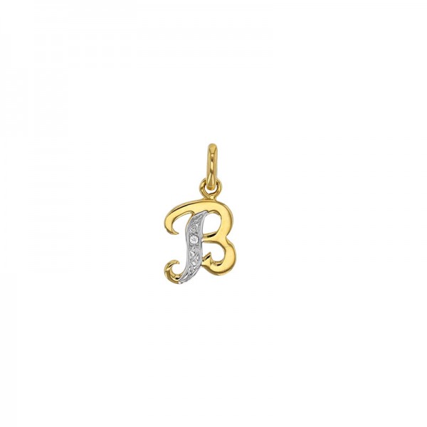 Pendentif Lettre B Or 18K et Diamant