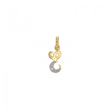 Pendentif Lettre E Or 18K et Diamant