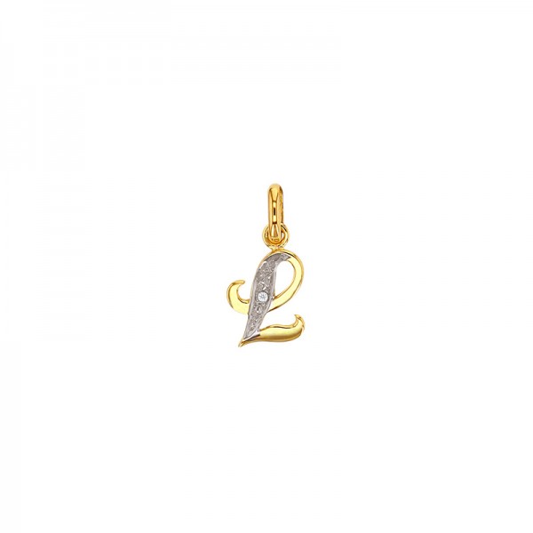 Pendentif Lettre L Or 18K et Diamant