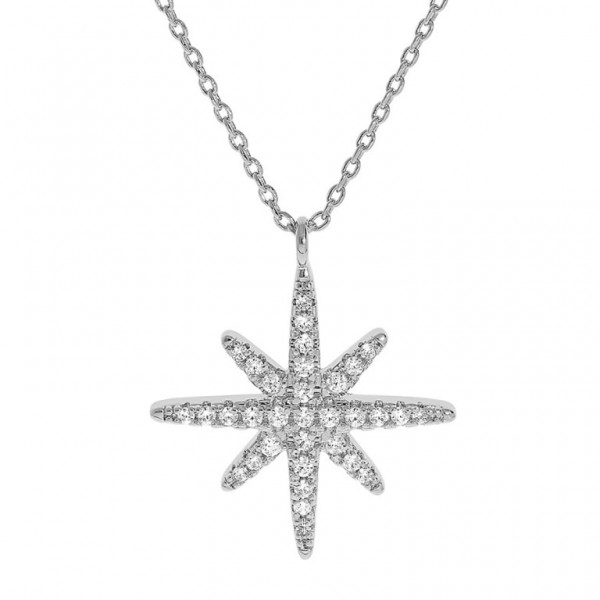 Collier étoile Argent et Oxydes sertis