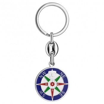 Porte-Clé acier Boussole Emaillée Personnalisable