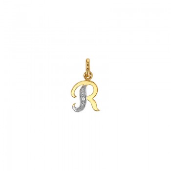 Pendentif Lettre R Or 18K et Diamant