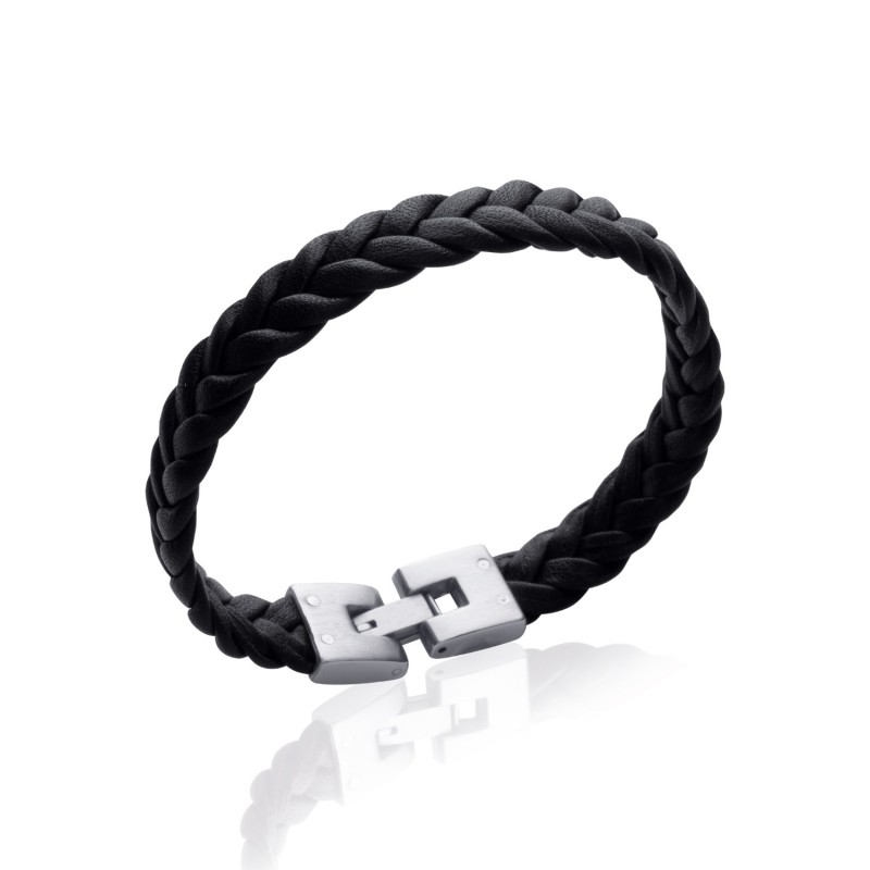 Bracelet homme cuir tressé