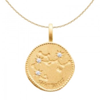 Collier avec Pendentif constellation Sagittaire plaqué or