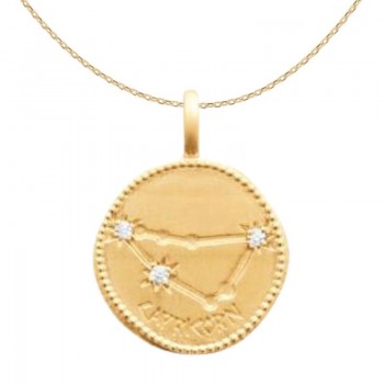 Collier avec Pendentif constellation Capricorne plaqué or