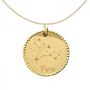 Collier Médaille Constellation signe astrologique Plaqué Or