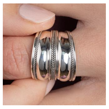 Bague Large Ethnique Argent 925