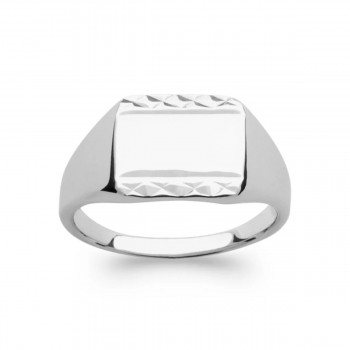 Bague chevalière en argent 925 rhodié