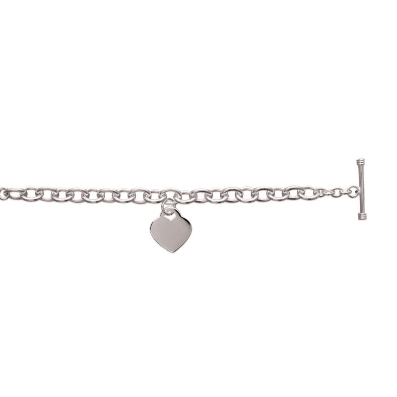 Bracelet personnalisé Coeur Fermoir T Argent 925