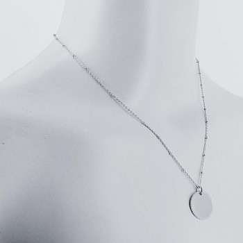 Collier médaillon perlé argent