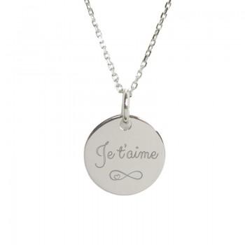 Médaille Je t'aime Symbole Infini Argent