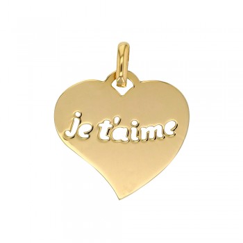 Pendentif Coeur Je t'aime Or 9 carats