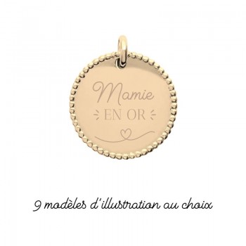 Médaille personnalisée Fête des Grands-Mères plaqué or