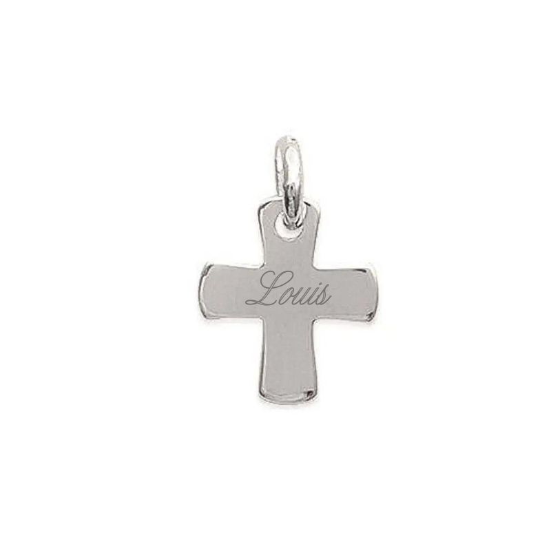 Médaille baptême croix en argent