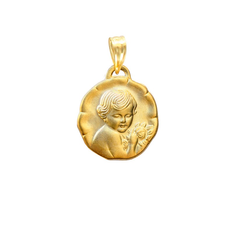 Médaille Ange or 18K 750/1000 bords relief