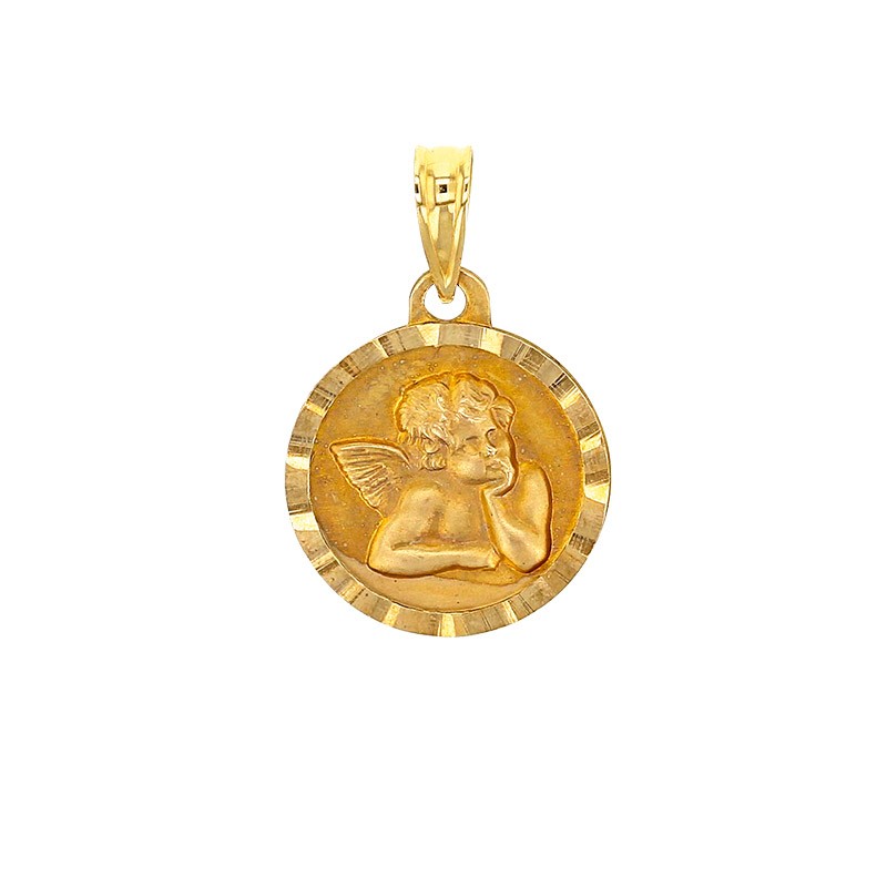 Médaille Ange or 18K avec contour travaillé