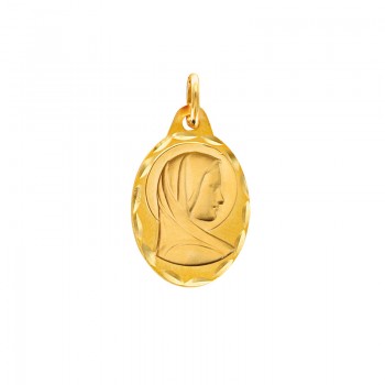 Médaille Ovale Vierge Marie Or 9 carats