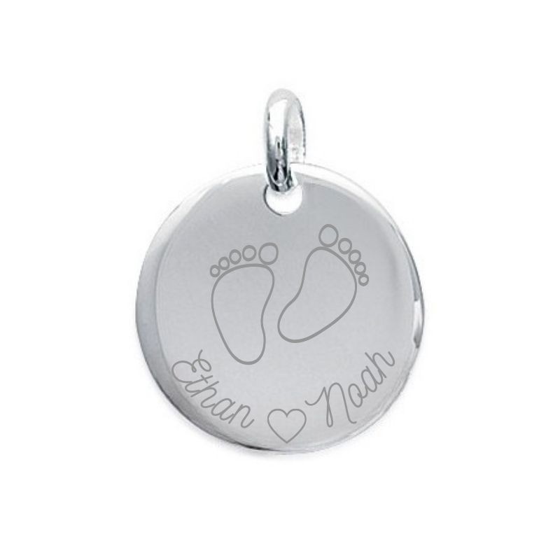 Médaille Empreintes de Pieds pour Maman