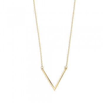 Collier tendance en forme de V Or 9 carats