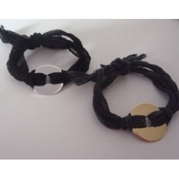 Bracelet jeton et ruban de soie