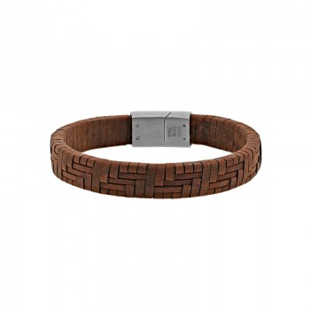 Bracelet Cuir Tressé gris à personnaliser