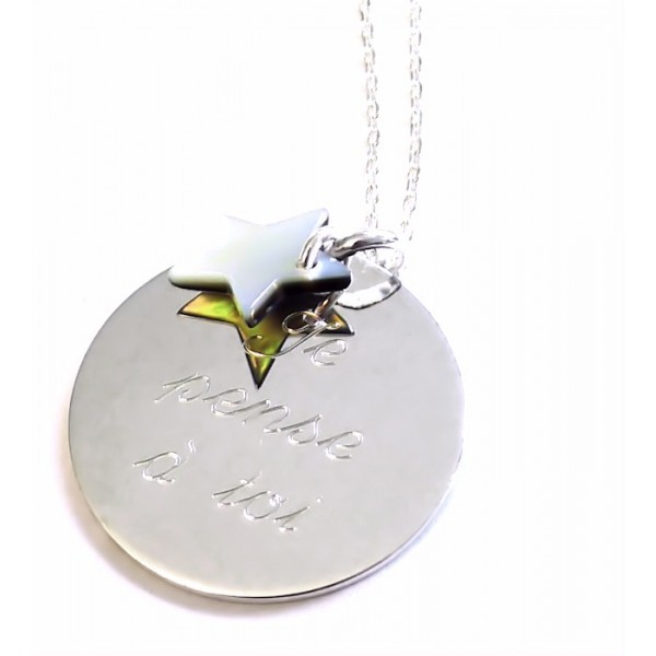 Collier personnalisé Argent et Nacre Collier personnalisé Argent et Nacre