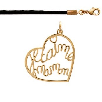 Collier "Maman Je t'aime" en Plaqué Or