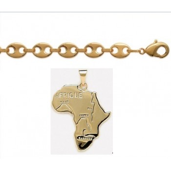 Collier Plaqué Or Avec Pendentif Afrique