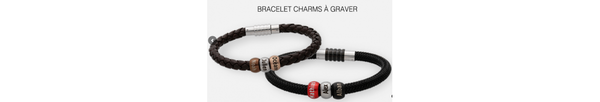 Bracelets charms homme à personnaliser