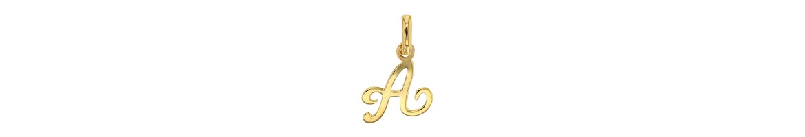 pendentif lettre or