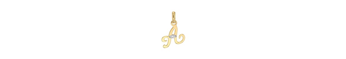 pendentif lettre diamant