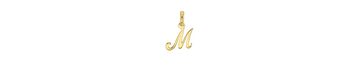 pendentif lettre or 18 carats