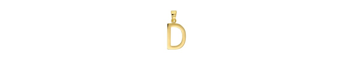 pendentif lettre or 9 carats